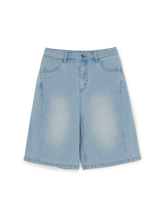 Women's Basic Small Logo 9in Curved Denim Shorts