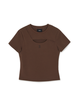 Women's Cut Out Detail Slim Semi Crop T-Shirts