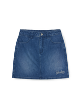Women's Varsity Lettering Denim Skirt