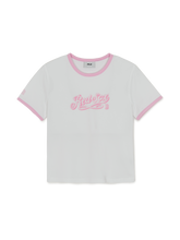 Women's Lettering Slim Semi Crop Linger T-shirts