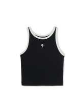 Women's Basic Ringer Crop Sleeveless T-shirt