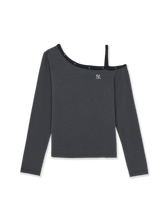 Women's Stripe Stud Point Off Shoulder Long Sleeve T-shirts