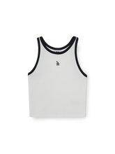 Women's Basic Ringer Crop Sleeveless T-shirt