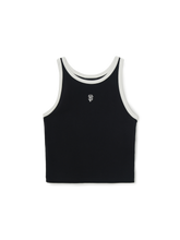 Women's Basic Ringer Crop Sleeveless T-shirt
