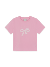 Women's Bow Tie Graphic Slim Semi Crop T-Shirts