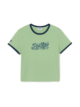Women's Lettering Slim Semi Crop Linger T-shirts