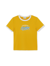 Women's Varsity Lettering Slim Slub Ringer T-shirts