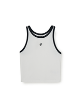 Women's Basic Ringer Crop Sleeveless T-shirt
