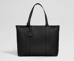 Leather Tote in Jet Black