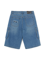 Men's Varsity Vintage Slub Cargo Denim Bermuda Pants