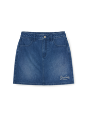 Women's Varsity Lettering Denim Skirt