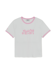 Women's Lettering Slim Semi Crop Linger T-shirts