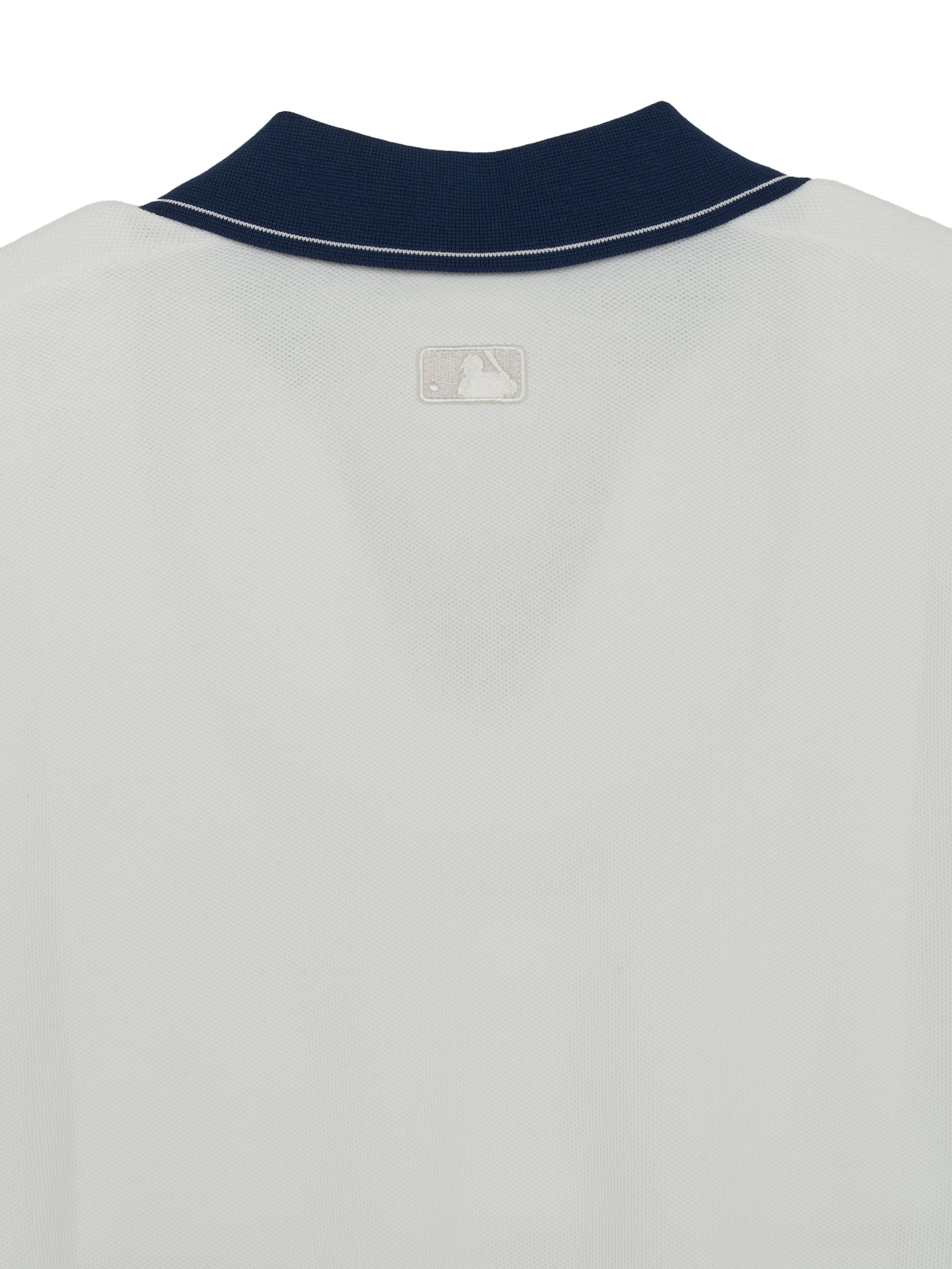 Varsity Tuck Texture Open Collar Short Sleeve Knit Pullover