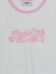 Women's Lettering Slim Semi Crop Linger T-shirts