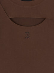 Women's Cut Out Detail Slim Semi Crop T-Shirts