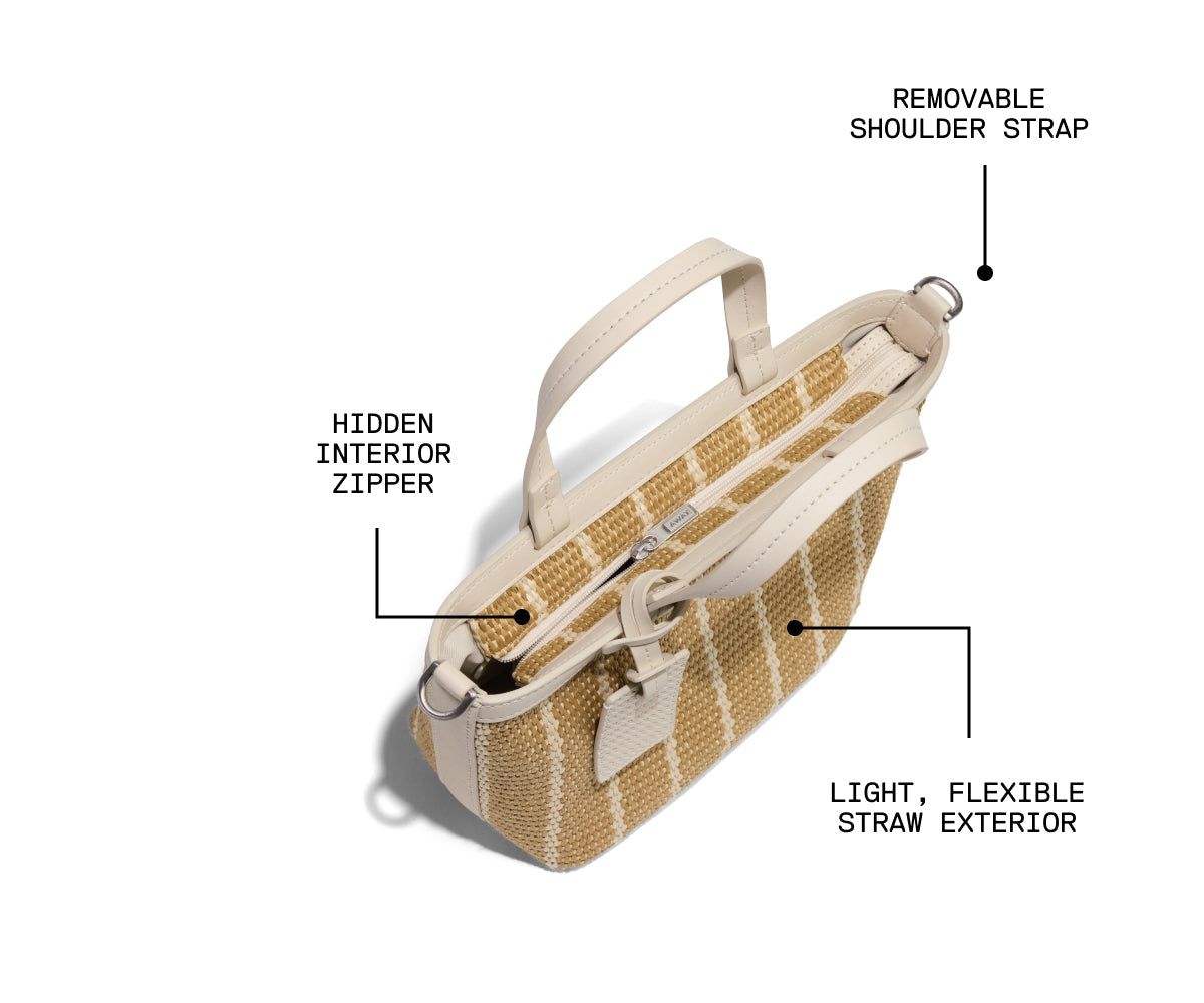 Mini Riviera Straw Tote in White Seagrass