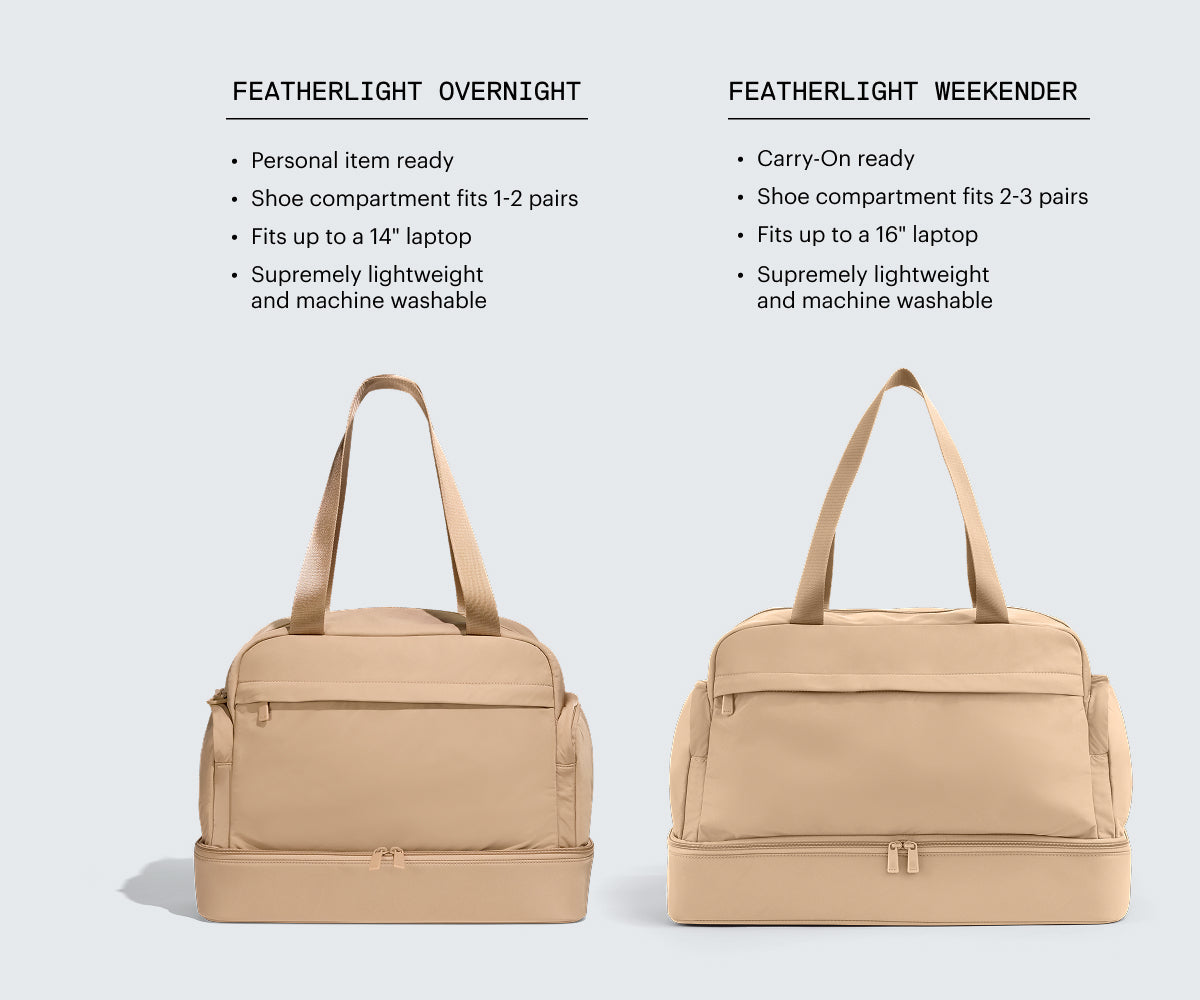 Featherlight Overnight Bag in Camel Brown