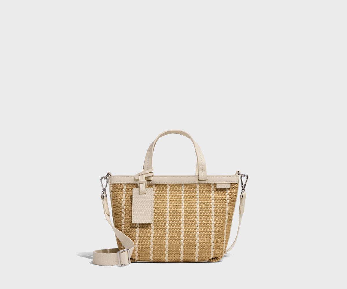 Mini Riviera Straw Tote in White Seagrass