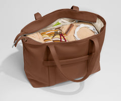 Leather Tote in Saddle Brown