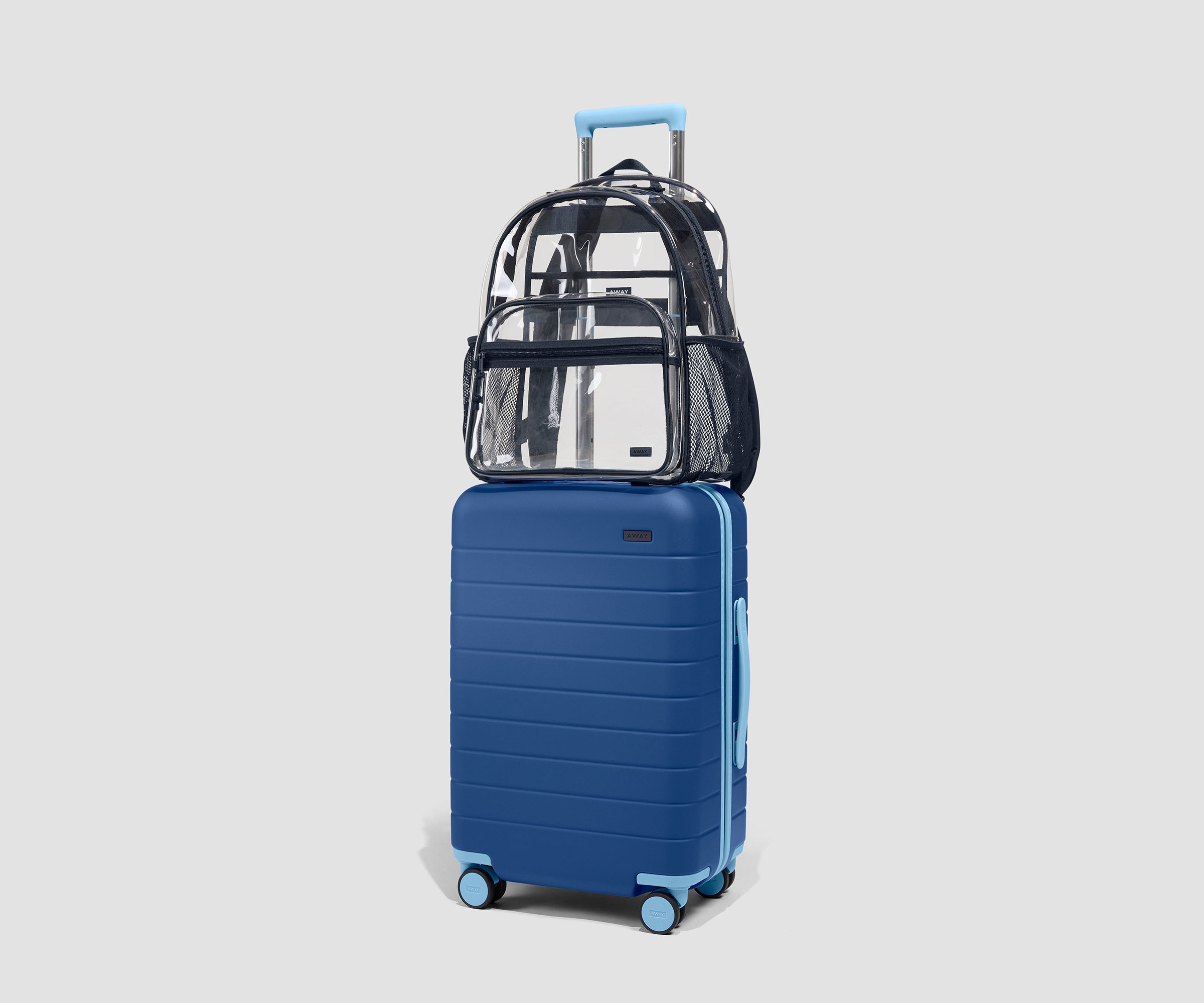 Clear Daily Backpack in Clear/Navy Blue