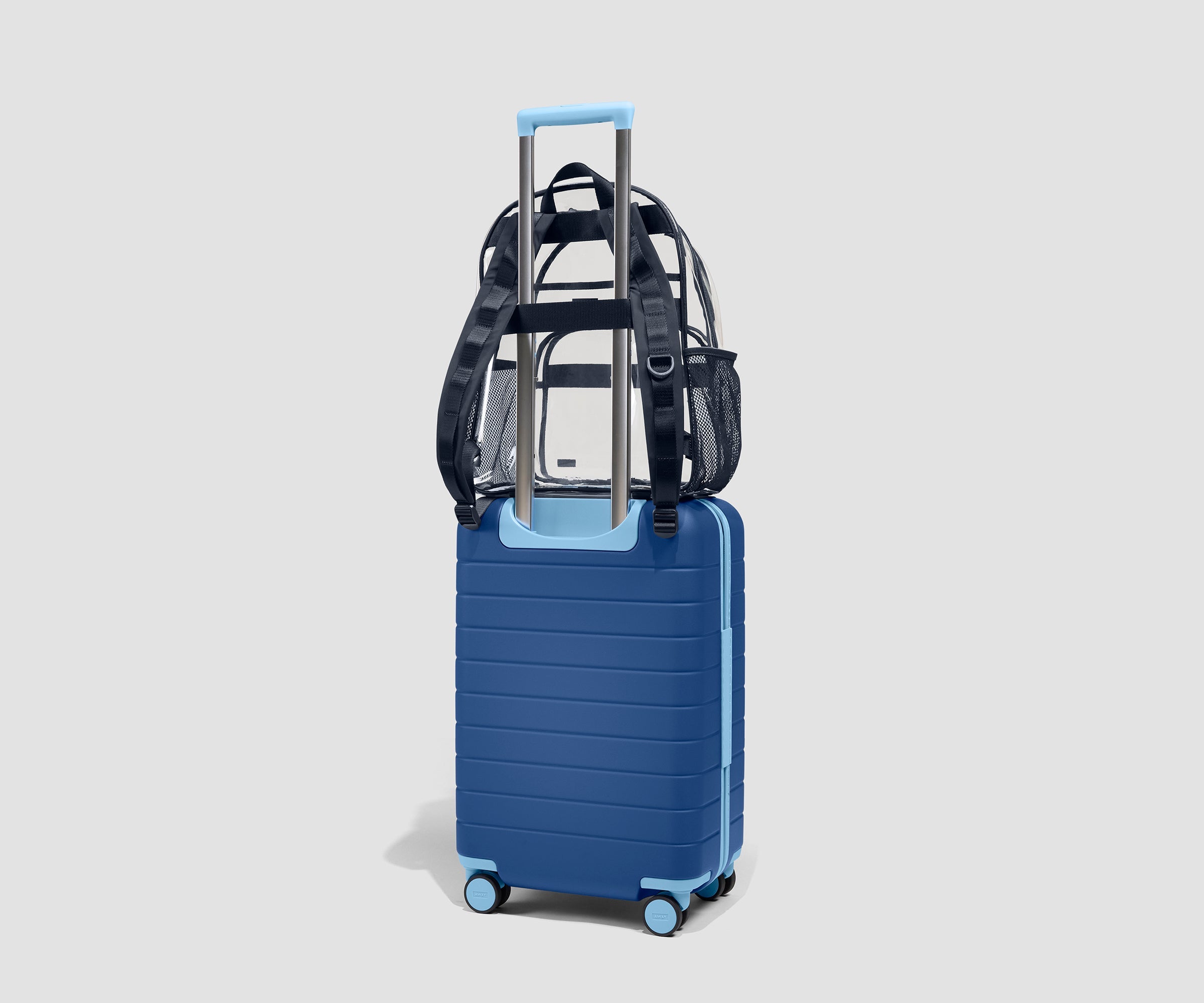 Clear Daily Backpack in Clear/Navy Blue